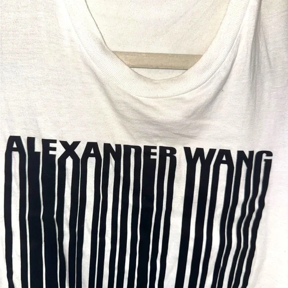 Alexander Wang White Muscle Tee with Black Graphic Logo - Picture 4 of 11